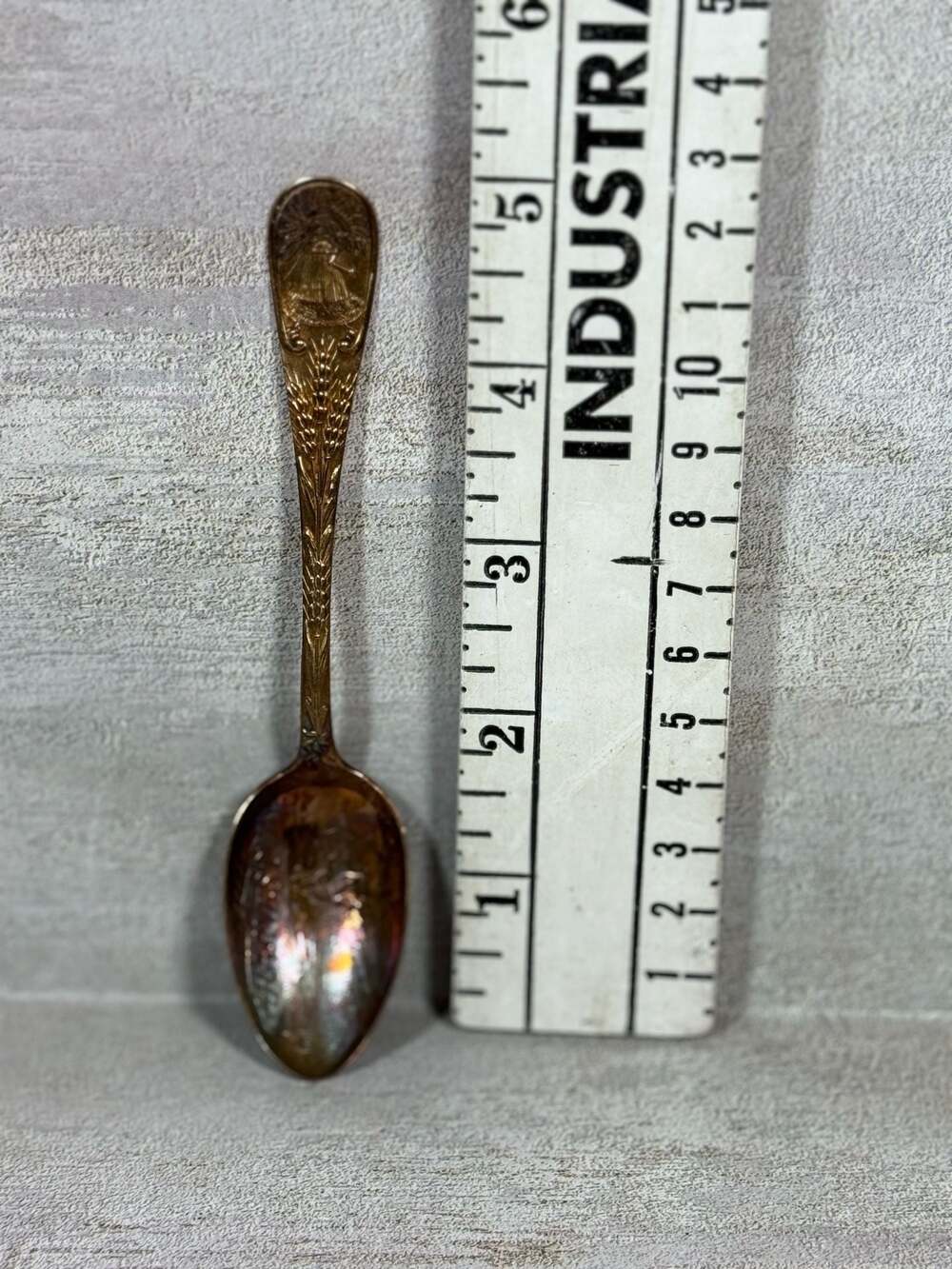 Vintage Nevada Gold Metal Harvest Souvenir Spoon